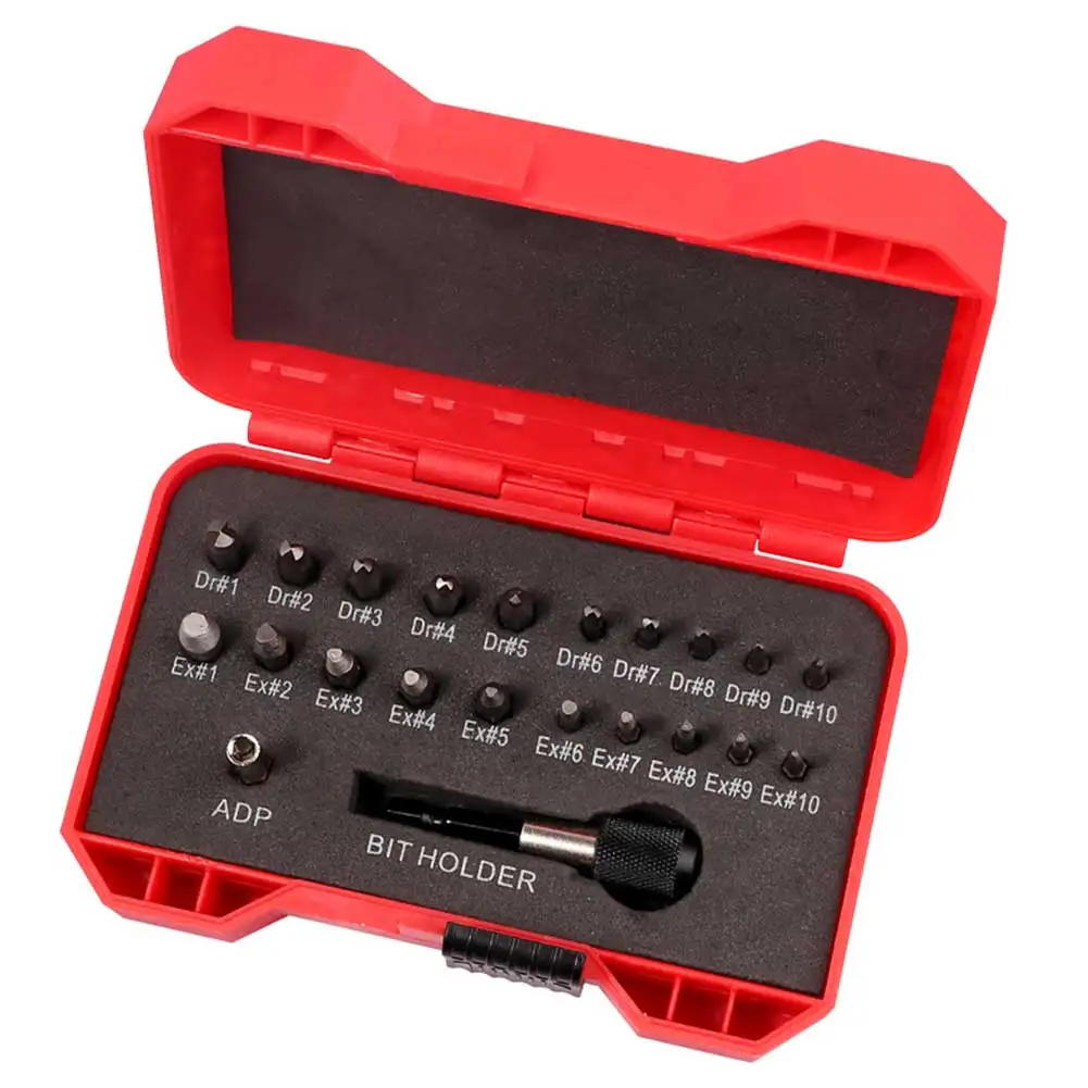 

22pcs/set Easy Out Drill Bit Damaged Universal Spiral Remover Broken Bolt Stripped Screw Extractor Removal Tool Double Head