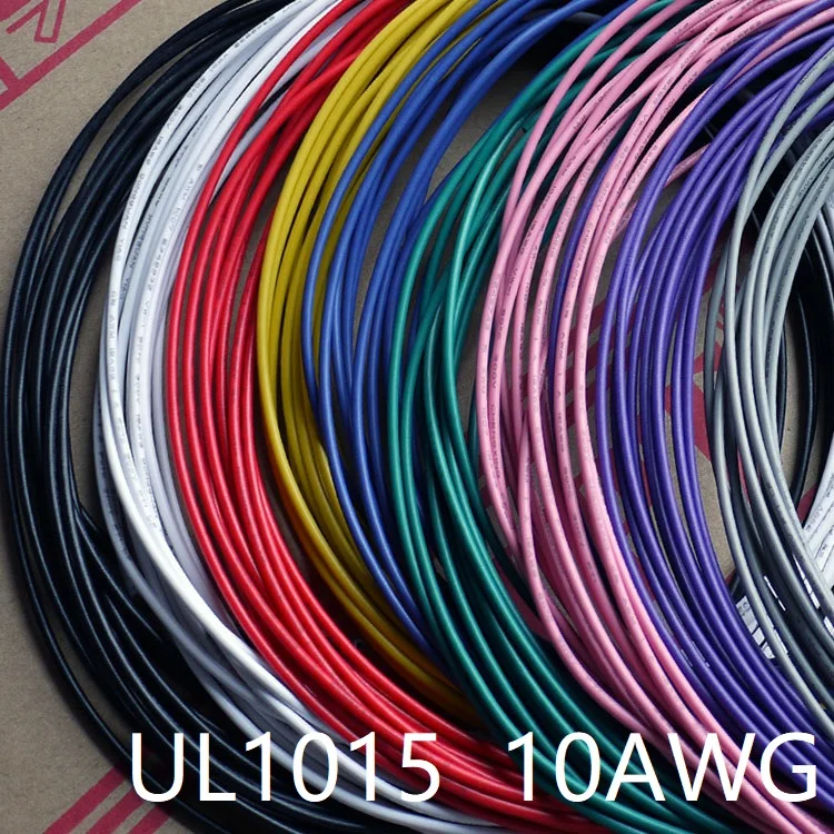 

UL1015 10AWG PVC Insulated Electronic Wire OD 5.1mm Tinned Copper Environmental Stranded Cable DIY Cord Line UL Certification 1M