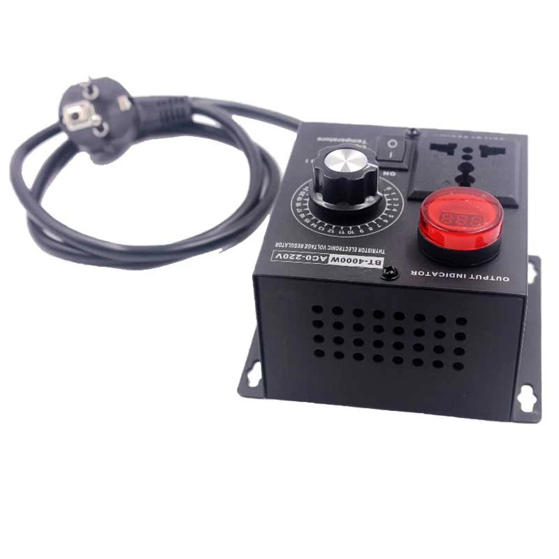 

Ac220V 4000W Scr Electronic Voltage Regulator Temperature Motor Fan Speed Controller Dimmer Electric Tool Adjustable,Eu Plug