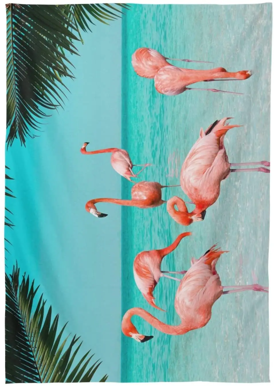 Скатерть с изображением фламинго пляжа пальмовых листьев для обеденного