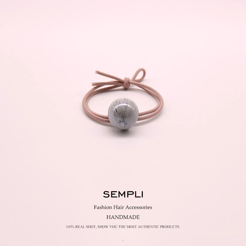 Sempli 5 цветов популярные двойные эластичные повязки для волос с круглыми шариками