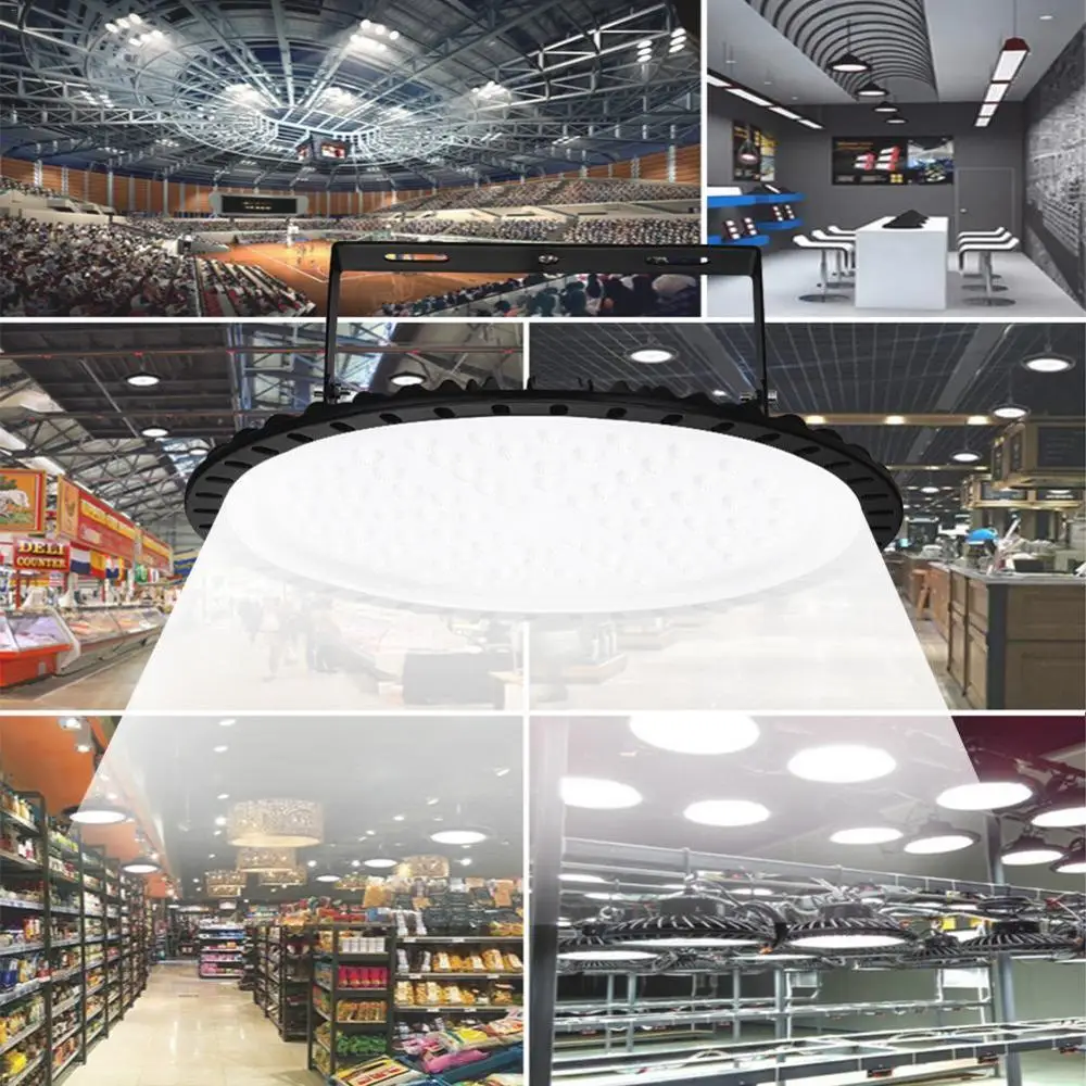 UFO Led High Bay огни 50 Вт 100 Вт 200 Вт 300 Вт 500 Вт 110 В 220 в промышленное освещение для склада ультратонкое мастерское мачтовое освещение