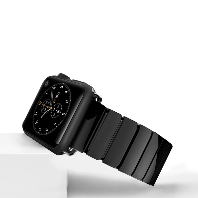 Ремешок керамический для apple watch 6/5/4/3/2/SE браслет с застежкой бабочкой iwatch 44 мм/40