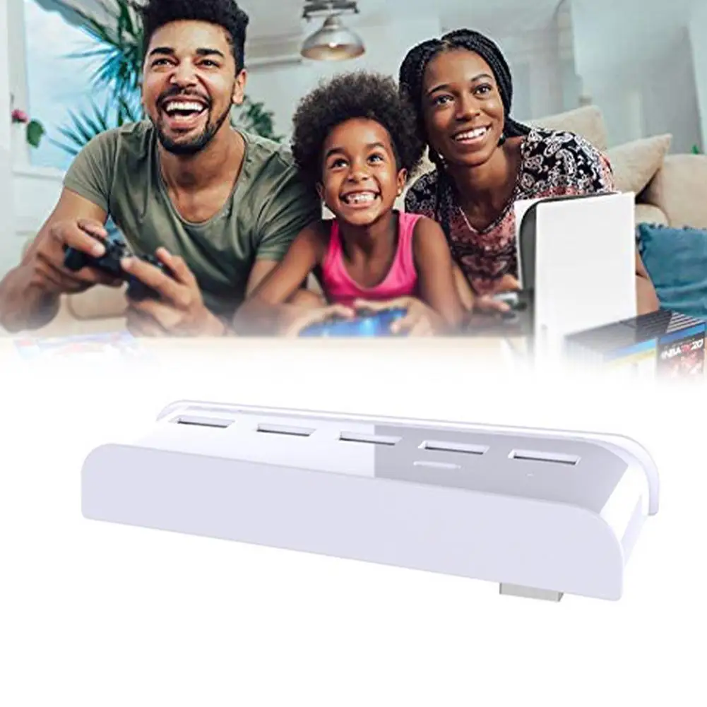 

6 In 1 Hub USB Splitter Expander Hub Adapter with 5 Super Host USB Ports Speed C PlayStation5 For Sony USB + For PS5 A 1 Ad Z4D6