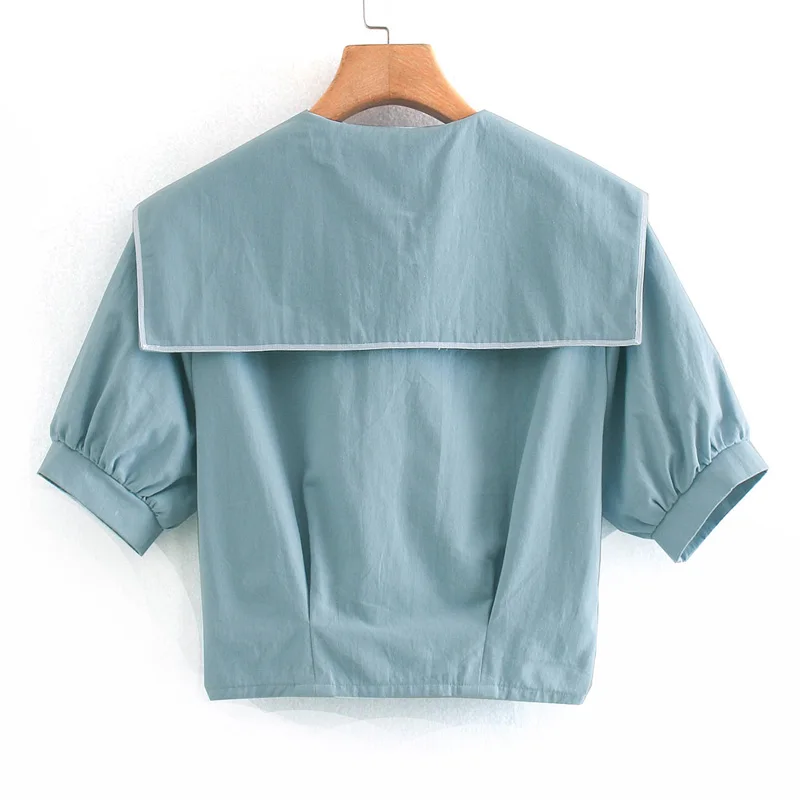 Женские блузки с отложным воротником AGong элегантные однотонные рубашки