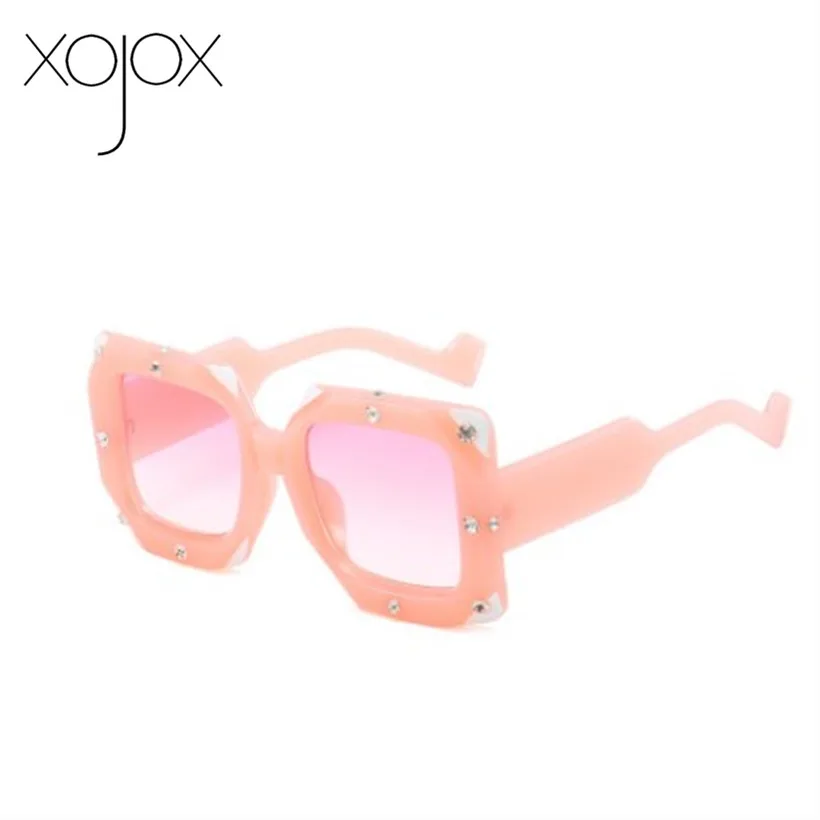 

XojoX New Fashion Big Frame Sunglasses Ladies Diamond Luxury Glasses European and American Style Sun Glasses Female