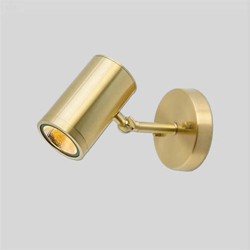 Скандинавский современный простой позолоченный медный светодиодный настенный