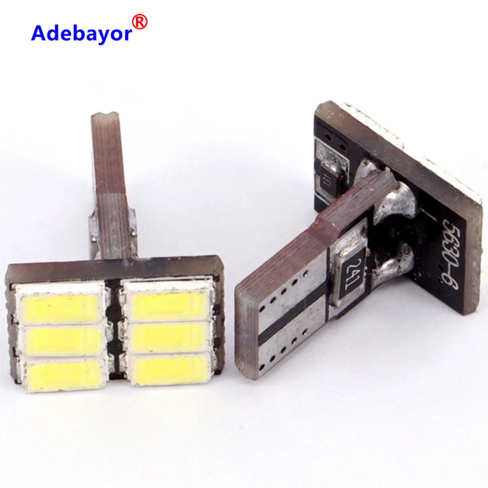 100 X T10 w5w печатная плата без ошибок 168 194 5630 5730 6smd светодиодный SMD Светодиодная