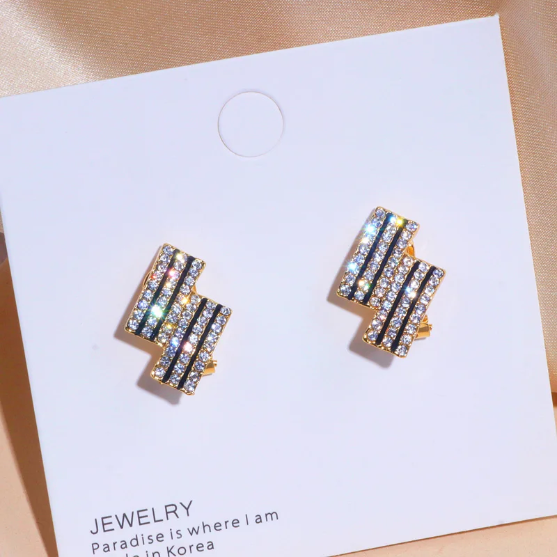 2022 новый дизайн Роскошные сияющие кристаллы большие геометрические серьги для