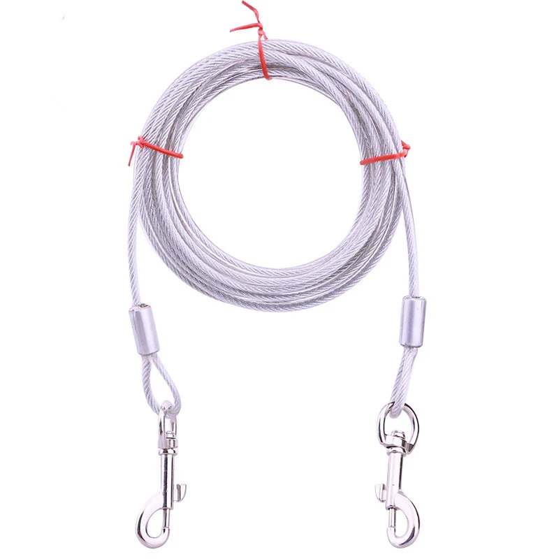 

3M/5M/10M Steel Wire Dogs Double Leashes Outdoor Anti-bite Non-Tangle Pet Picnic Camping Walking Belt Strap Lead Dog Supplies
