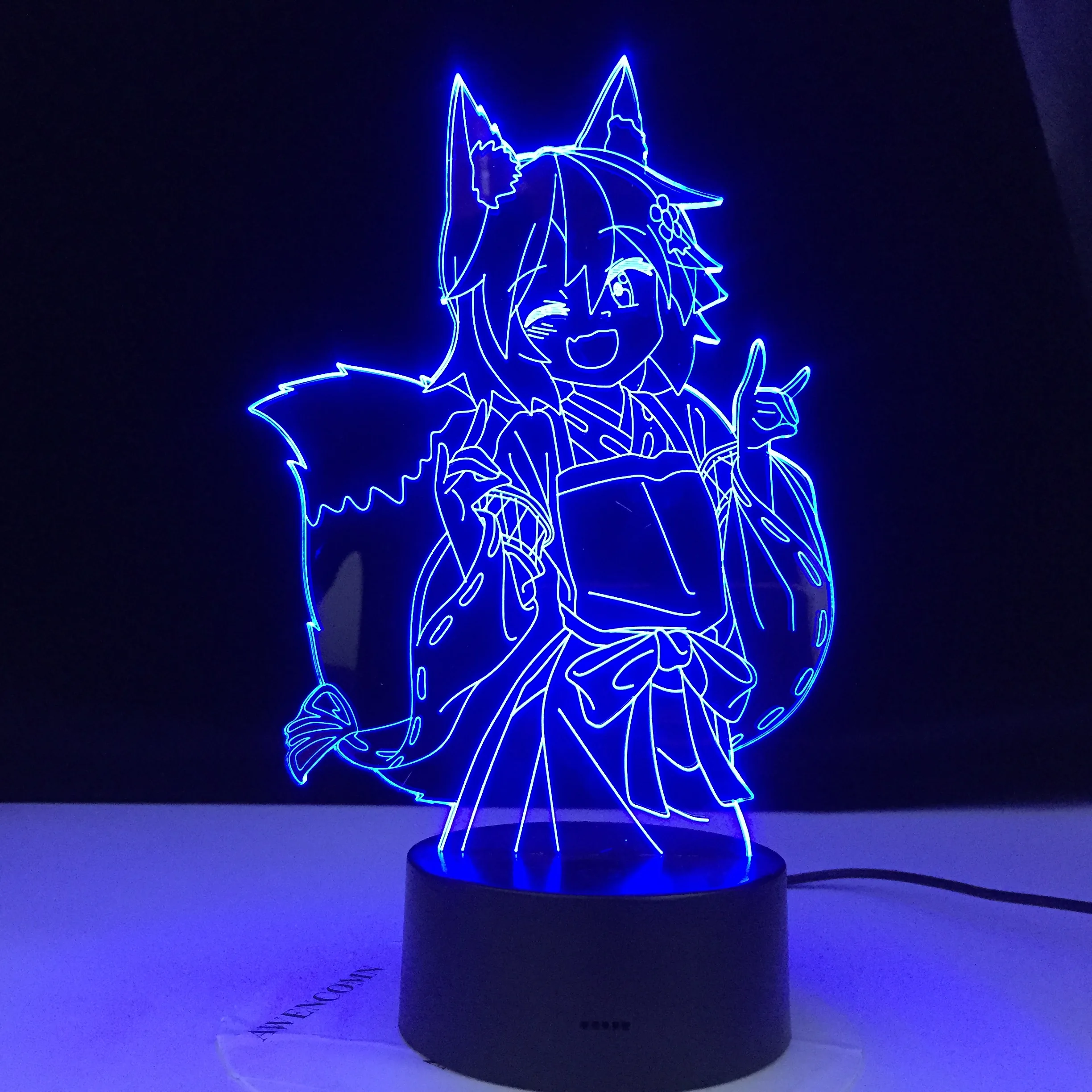 3d ночник Senko San с изображением полезной лисы изменением цветов ночсветильник
