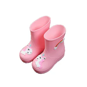 Сапоги резиновые детские, с мягкой подошвой, радужные, водонепроницаемые, Нескользящие, размер 25-31