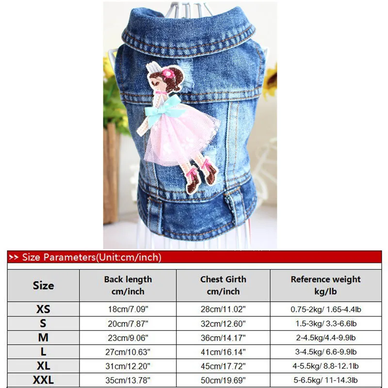girl design Джинсовая куртка с капюшоном для французского бульдога, одежда для маленьких собак, джинсы для чихуахуа, пальто, жилет для мопса, кота, костюм для домашних животных 22 - Цвет: girl design