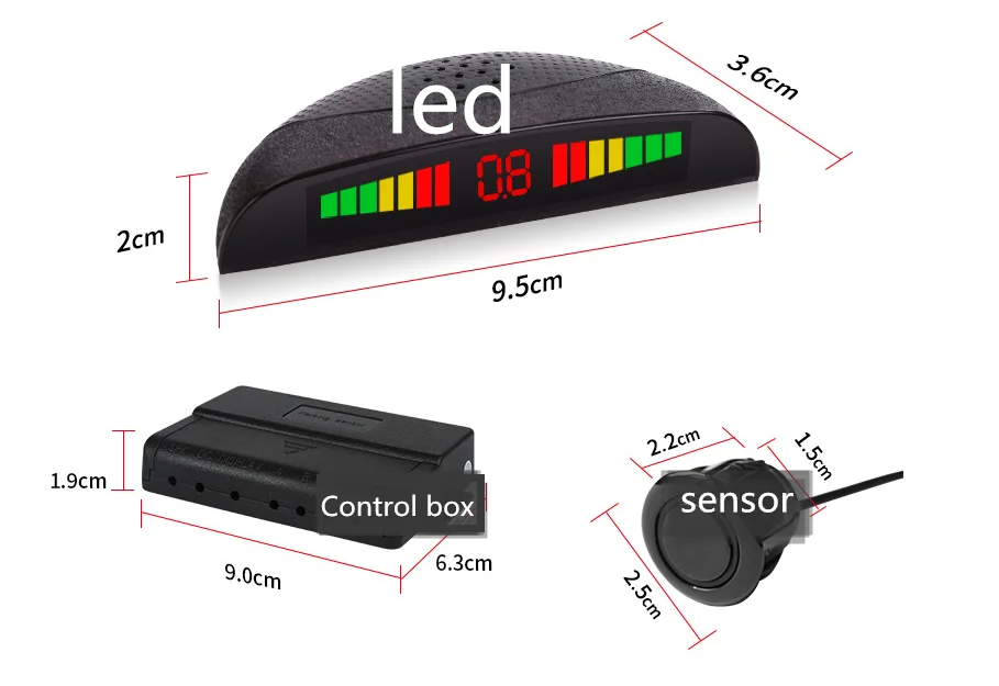 Система с 4 датчиками парковки OBD цифровой светодиодный дисплей разъемом
