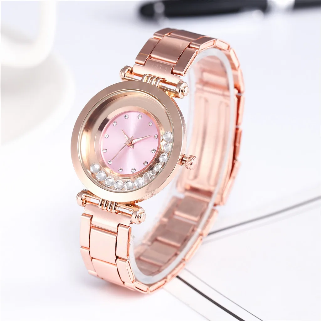 Роскошные женские часы с переливающимися бусинами и точечным циферблатом