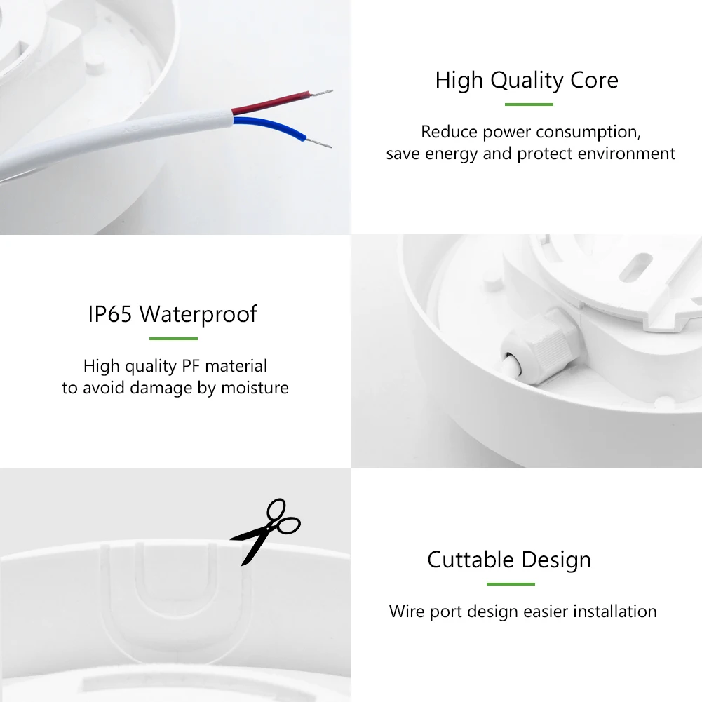 

LED Moisture Proof Ceiling Light Round/Oval Waterproof Lamp Bathroom Outdoor IP65 16W 20W Modern Wall Lights Porch Yard Garden