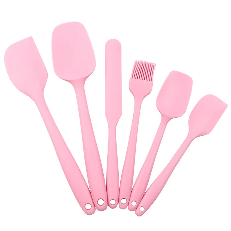 

6 Pieces Silicone Spatulas Heat-Resistant Non-stick Rubber Spatulas with Stainless Steel Core for Cake Cream Cooking Gadget Tool