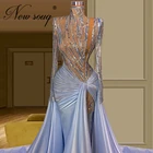Женское вечернее платье-русалка, длинное платье с кристаллами, украшенное бусинами, в Дубае, для выпускного вечера, в стиле Саудовской Аравии, лето 2021