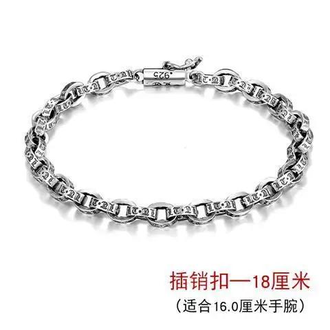 

925 Silver Bracelet Female Korean Thai Silver Men's Accessories Fashion Personality Couple Fashionable Style Thin Bracelet