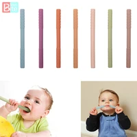 1pcs baby teething toys foldable flexible chew straw reusable silicone straws with cleaning brushes food grade silicone gift