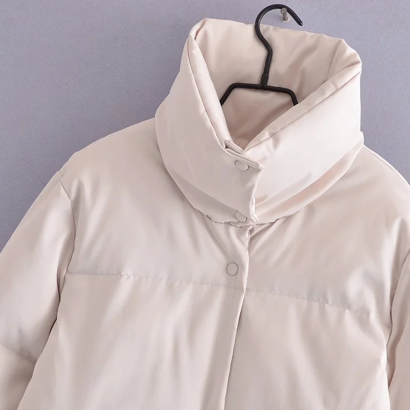 2021 Fashion Winter  Women Parkas Straight Loose Ladies Coats Elegant Pockets Cotton Jackets Female JM