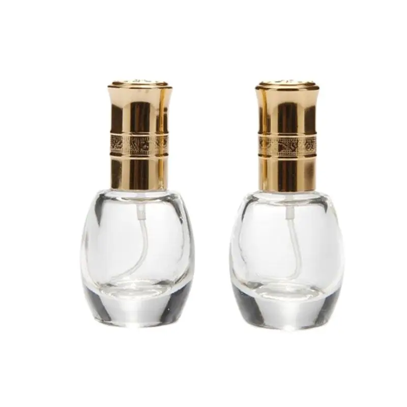 Perfume Atomizer Refillable Liquid Dispenser Makeup Comestics Personality Clear Pearl Bottle Golden Cap Glass Vials 25pcs/lot | Красота и