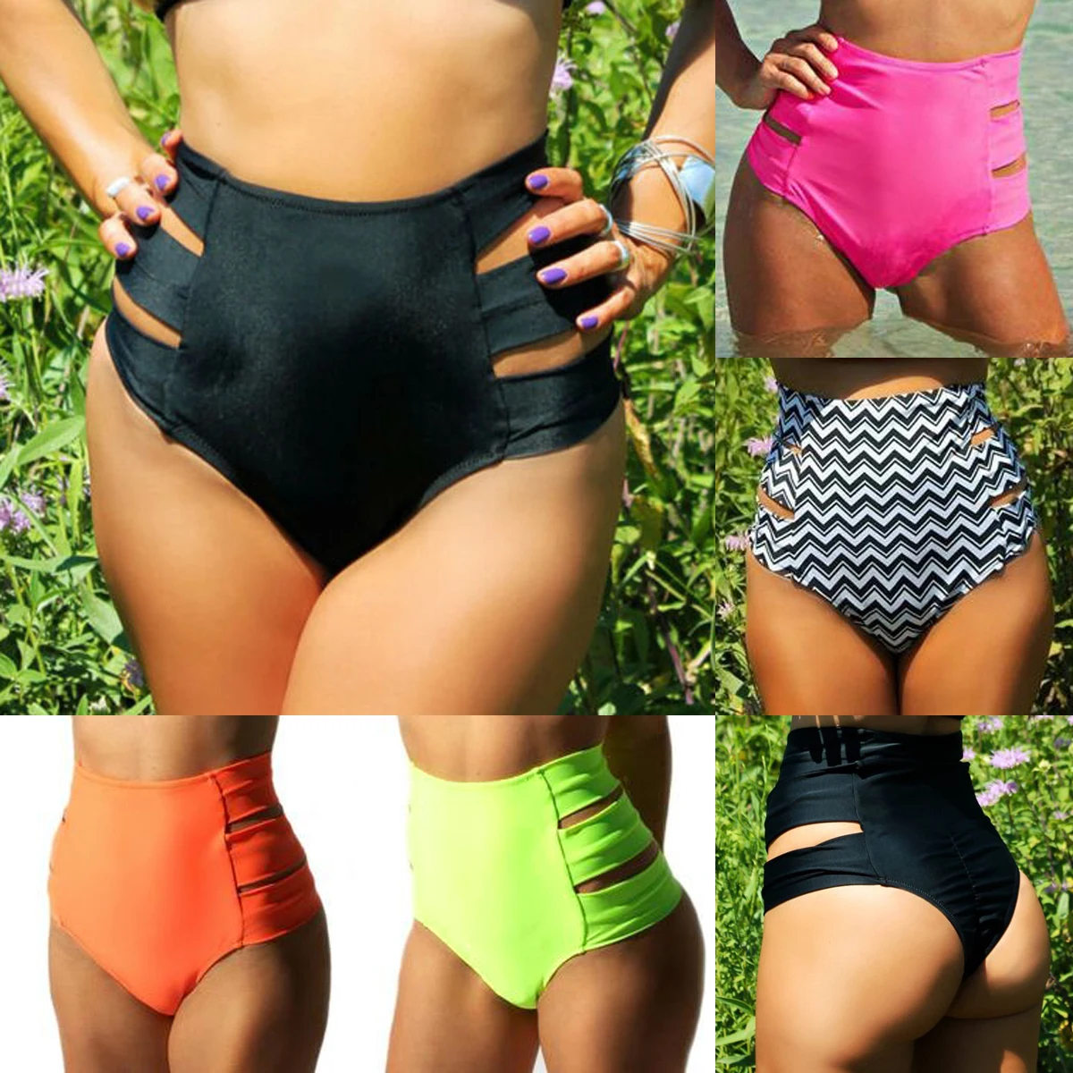 Сексуальное женское бикини стринги купальник летняя мода с рюшами высокая талия