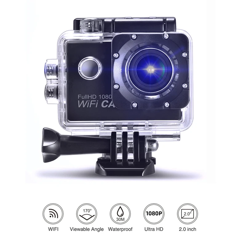 Экшн камера Ultra HD 1080P WiFi 2 0 &quotСпортивная экшн видеокамера s 140D Подводная