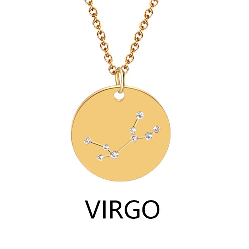 Virgo 12 Созвездия круглый longNecklace Horoscope Астрология зодиака заявление ожерелье для