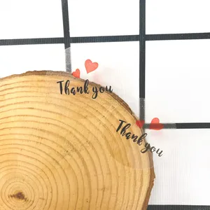 100 шт.лот, милые прозрачные наклейки с надписью спасибо, круглые наклейки с красным сердцем из ПВХ, канцелярские наклейки, наклейки для скрапбукинга, дневника, декоративные наклейки на печать