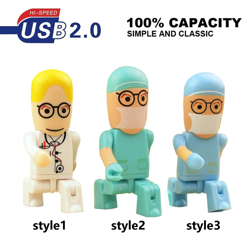 Милый USB флэш-накопитель три типа для доктора 128 Мб 32 ГБ 64 2 0 фотографии подарки |