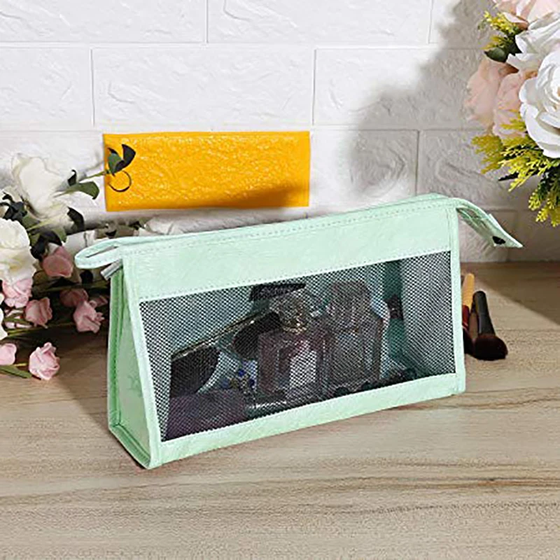 Новая многофункциональная прозрачная сетчатая косметичка на молнии портативная