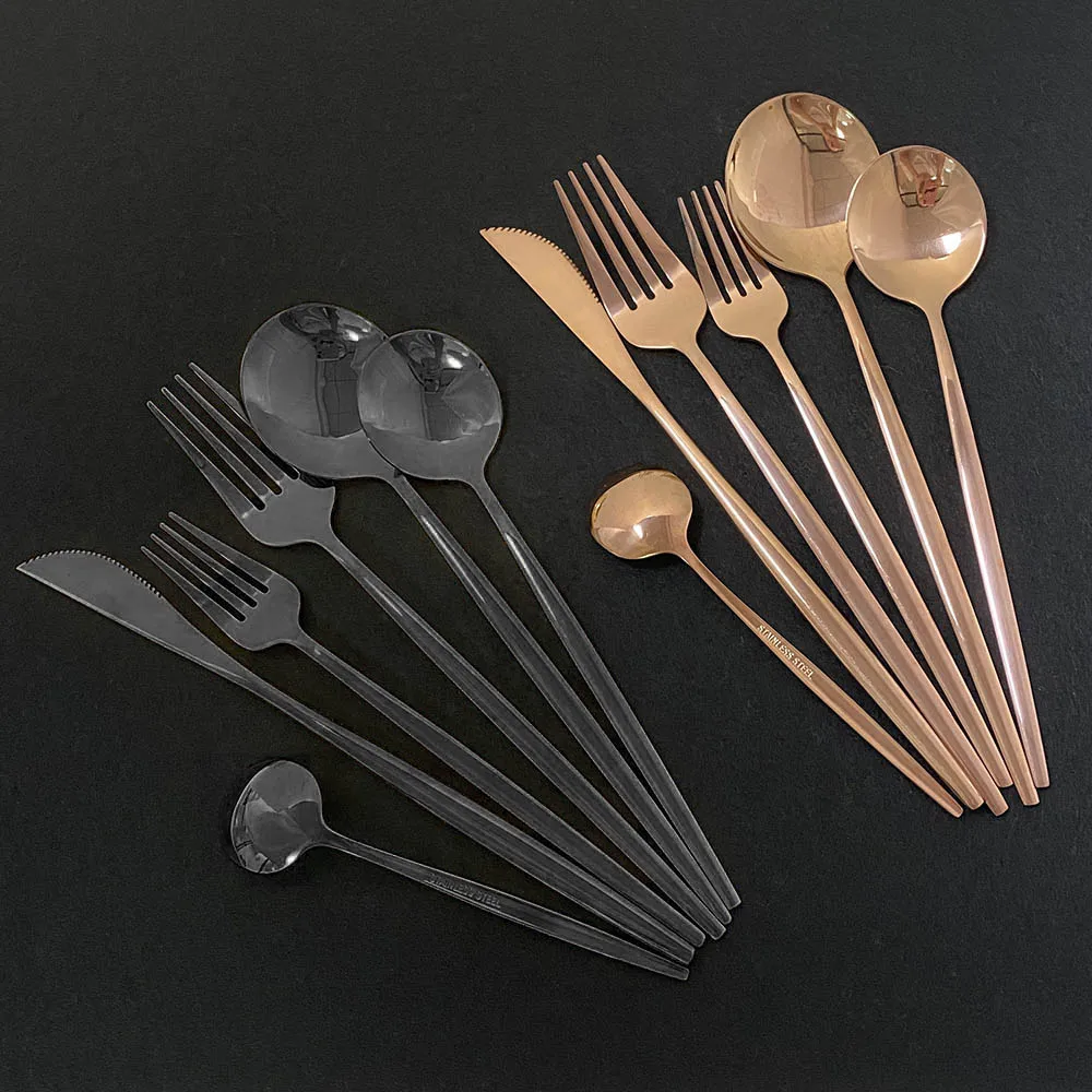 Золото 36 шт./набор набор посуды Нержавеющая сталь столовый для кухни Зеркало