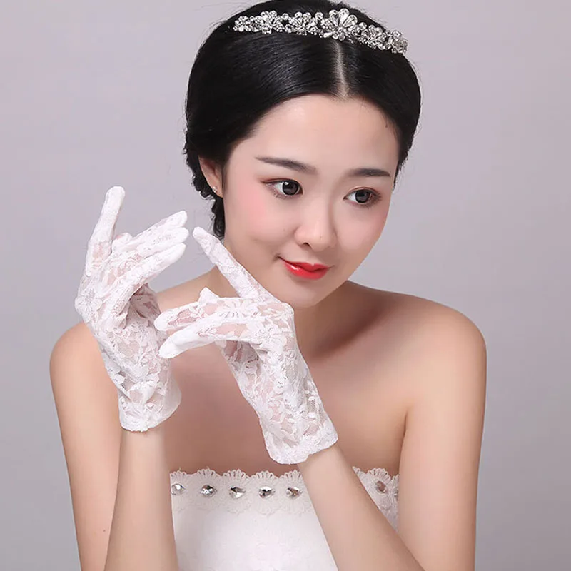 

Etiquette sunscreen lace short gloves bridal wedding wedding gloves sunscreen gloves finger pattern mesh gloves