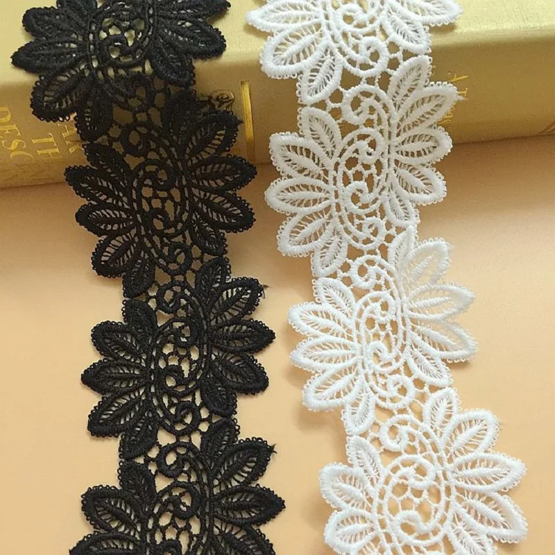 African Lace Fabric 2019 High Quality Wedding Decoration Trim DIY Water Soluble Milk Silk Embroidery Wide Fabrics | Дом и сад