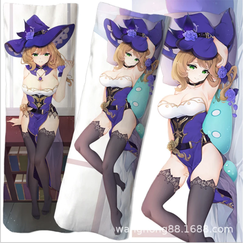 

Anime Dakimakura Body Pillow Case Genshin Impact Lisa Minci cover home decoration accessories 150x50cm