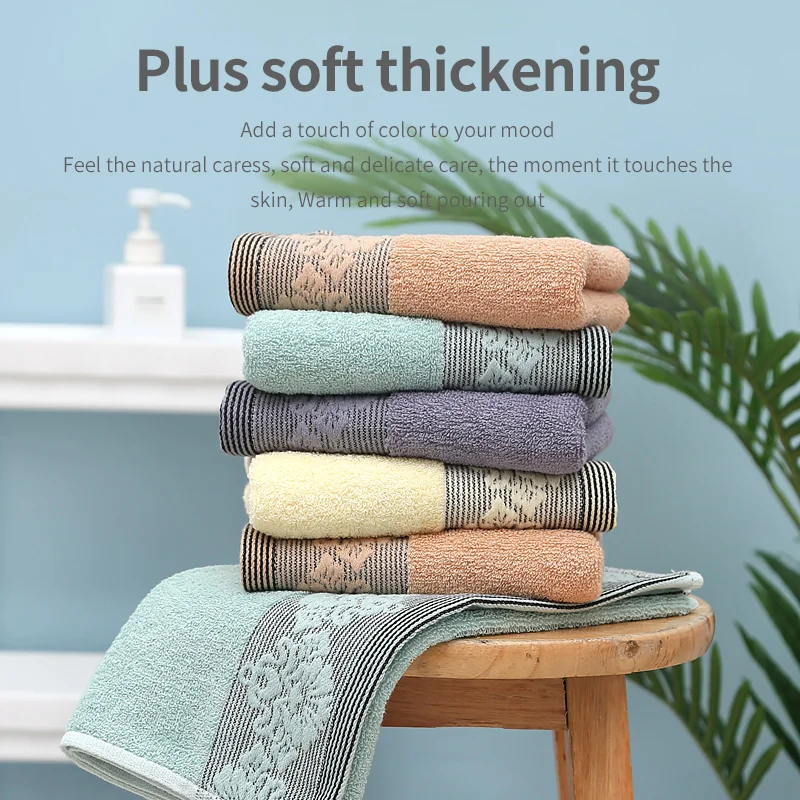 

Hot Sale Pure Cotton Absorbent Thicken Soft Men and Women Gift Face Towels
