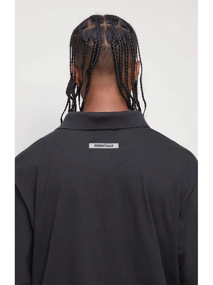 

21SS New Popular Super High Line High Street Three-dimensional Silicone Heavyweight Reflective Short-sleeved Polo Shirt Tops