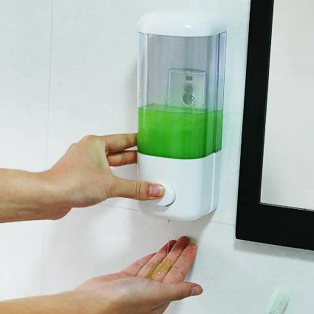Прозрачный 500 мл гель для душа лосьон для тела жидкий шампунь настенное крепление мыло диспенсер Аксессуары для ванной комнаты - Цвет: Прозрачный