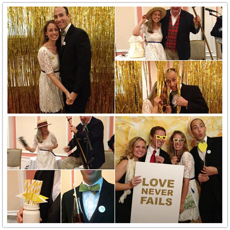 3M золотой фольги полосатый красный синий занавес Блестящий Металлический Венок