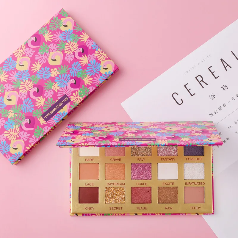 Палитра теней для век с розовым матовым перламутровым блеском водостойкая