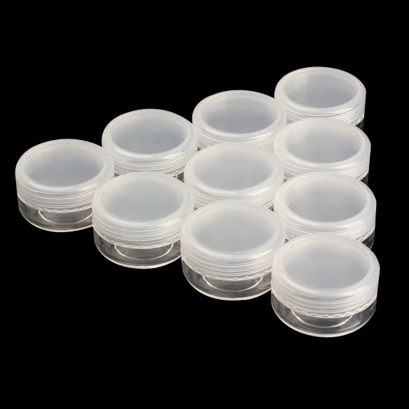 

10 Pcs Plastic Storage Box Nail Art Cosmetic Bead Gems Case Bottle Pot M88