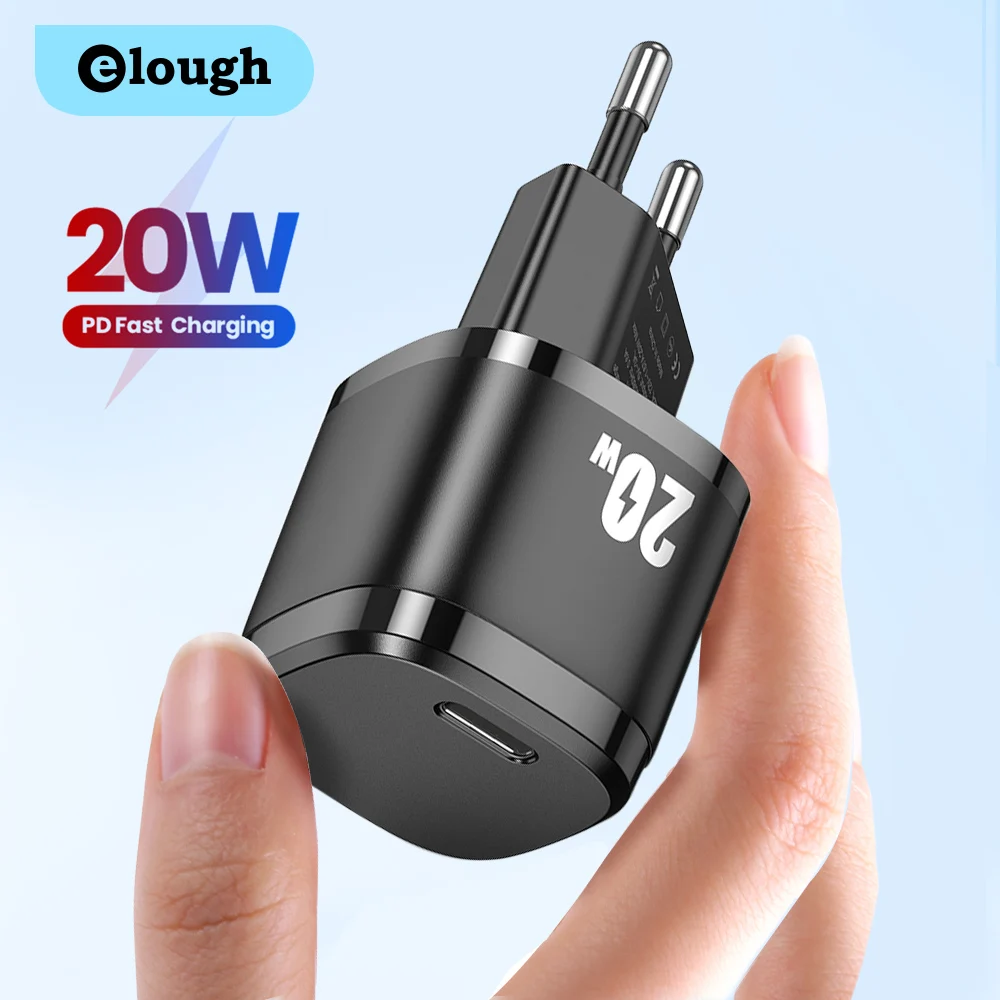

Elough 20W PD Super Si USB Type C Charger For iPhone 12 Pro Max 11 Xiaomi mix4 iPad Air Samsung Fast Charging QC3.0 Wall Charger
