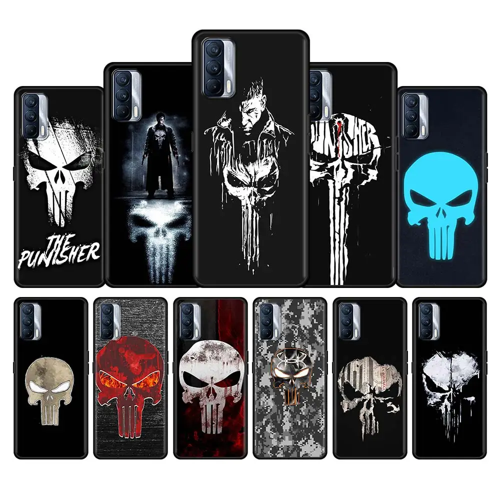 

Soft Silicone Cell Phone Case For Realme 8 C21 6 7 5 Pro C3 C11 C12 C15 C21Y 7i C20 C25 C20A Black Cover Super Hero Punisher