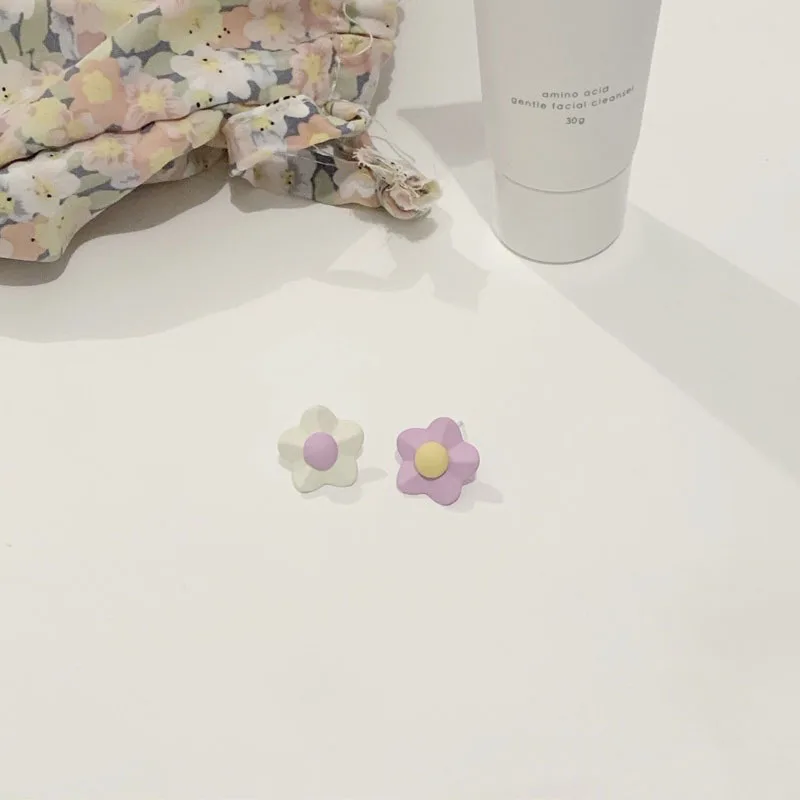 

Pink Heart Bowknot Tulip Stud Earrings Korean Ins Style Simple Design Summer Little Flower Butterfly Earrings Women Girl Jewelry