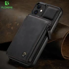 Чехлы-бумажники на молнии, кожаный чехол-накладка для iPhone 12, защитный чехол с RFID-блокировкой и отделениями для карт для iPhone 11 Pro, X, XR, XS Max, SE 2020