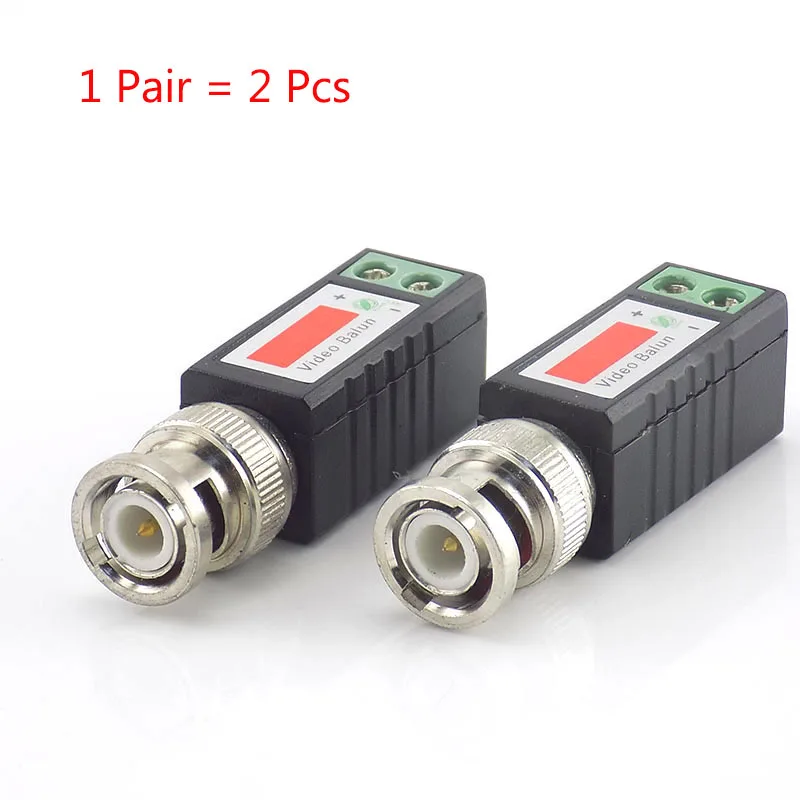 1 пара CCTV video balun витой пассивный трансивер BNC Коаксиальный CAT5 камеры UTP кабель