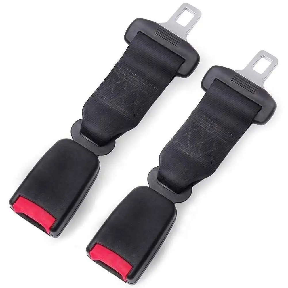 

2Pcs Universal Car Safety Belt Extender Safety Seat belt 23mm Long-lasting Black Seat belt Extender Car Auto D Type With Safety