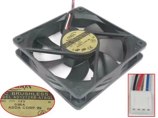 Охлаждающий вентилятор для сервера ADDA AD1212XB-A7BGL G DC 12V 0.65A 120x120x25 мм