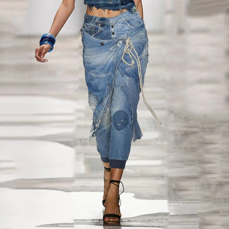 

Джинсы женские, потертые, длиной до щиколотки, винтажные, с дырками, размера плюс